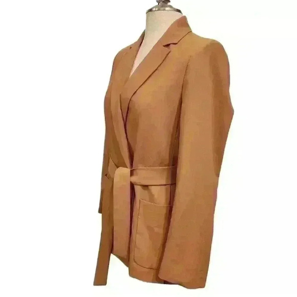 Calvin Klein Tan Waist Tie Blazer Jacket $139 - Picture 5 of 15